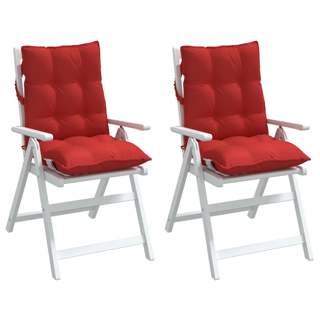 vidaXL Μαξιλάρια Καρέκλας Χαμηλή Πλάτη 2 τεμ. Κόκκινο Ύφασμα Oxford