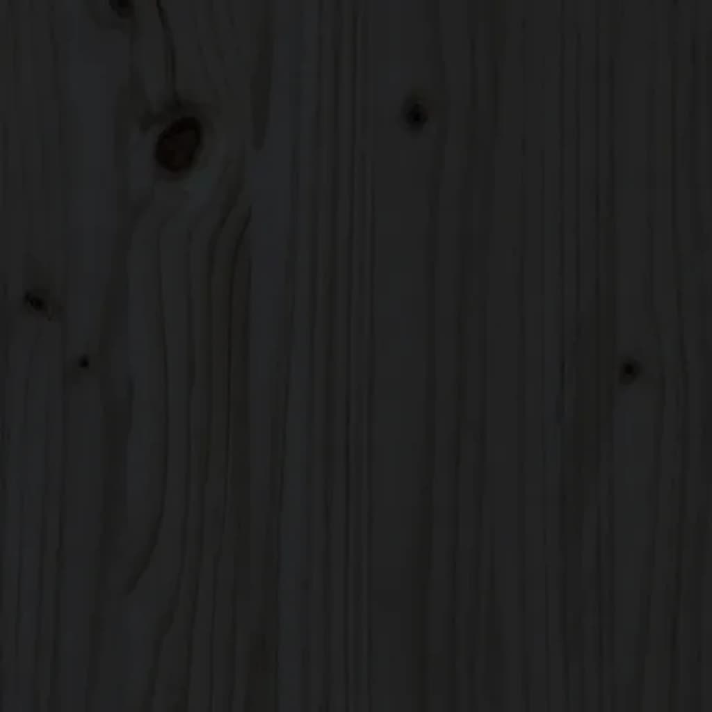 vidaXL Κεφαλάρι κρεβατιού Μαύρο 126x4x100 εκ. από Μασίφ Ξύλο Πεύκου