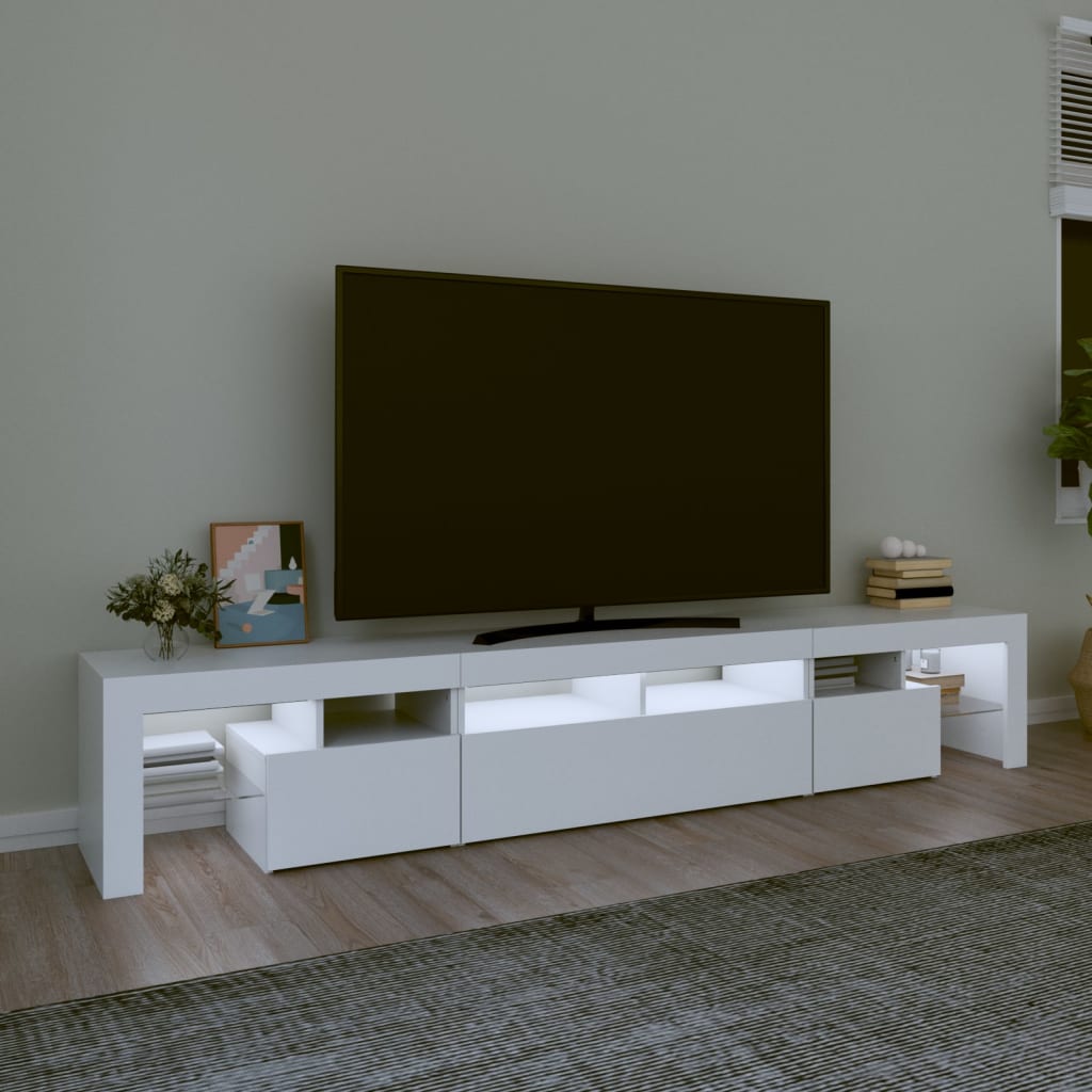 vidaXL Έπιπλο Τηλεόρασης με LED Λευκό 230x36,5x40 εκ.
