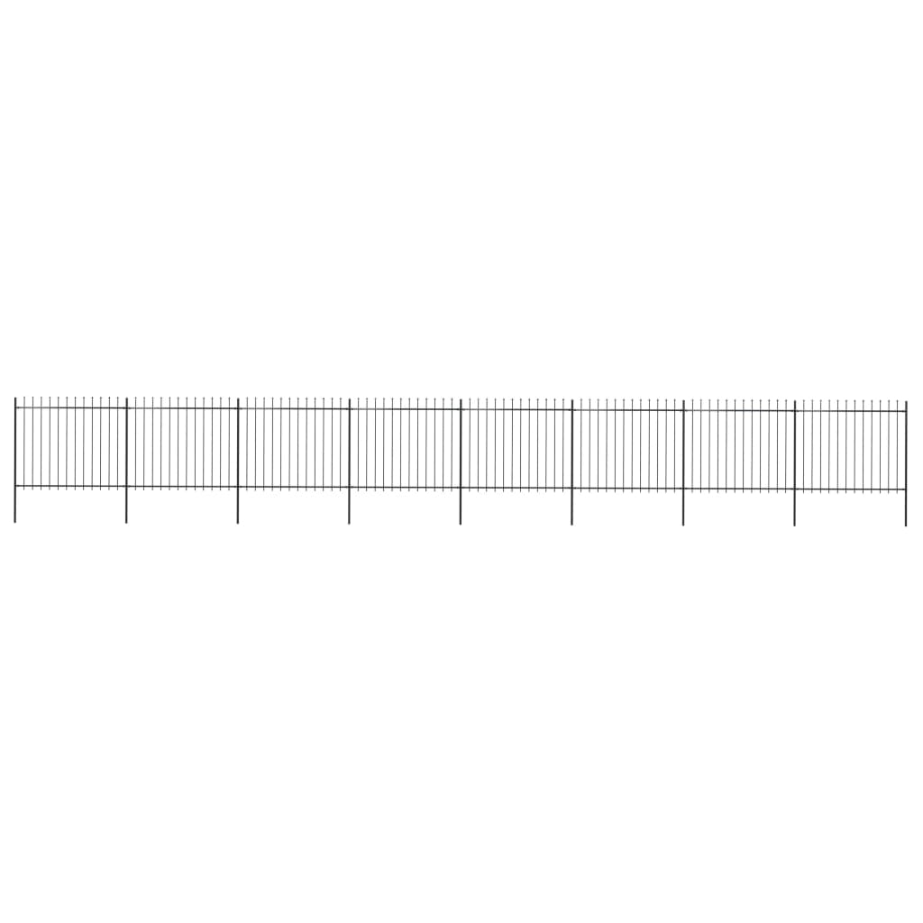 vidaXL Κάγκελα Περίφραξης με Λόγχες Μαύρα 13,6 x 1,5 μ. από Χάλυβα