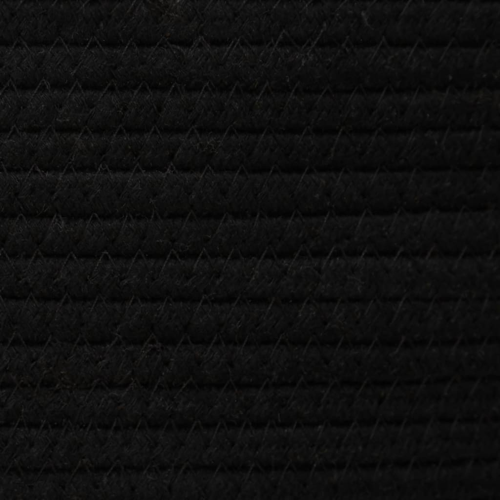 vidaXL Καλάθι Αποθήκευσης με Καπάκι Μαύρο/Μπεζ Ø37x50 εκ. Βαμβακερό