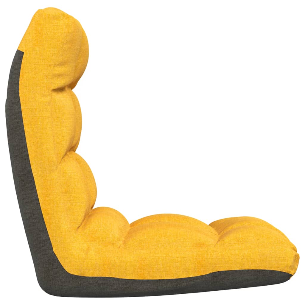vidaXL Καρέκλα Δαπέδου Πτυσσόμενη Κίτρινο Μουσταρδί Υφασμάτινη