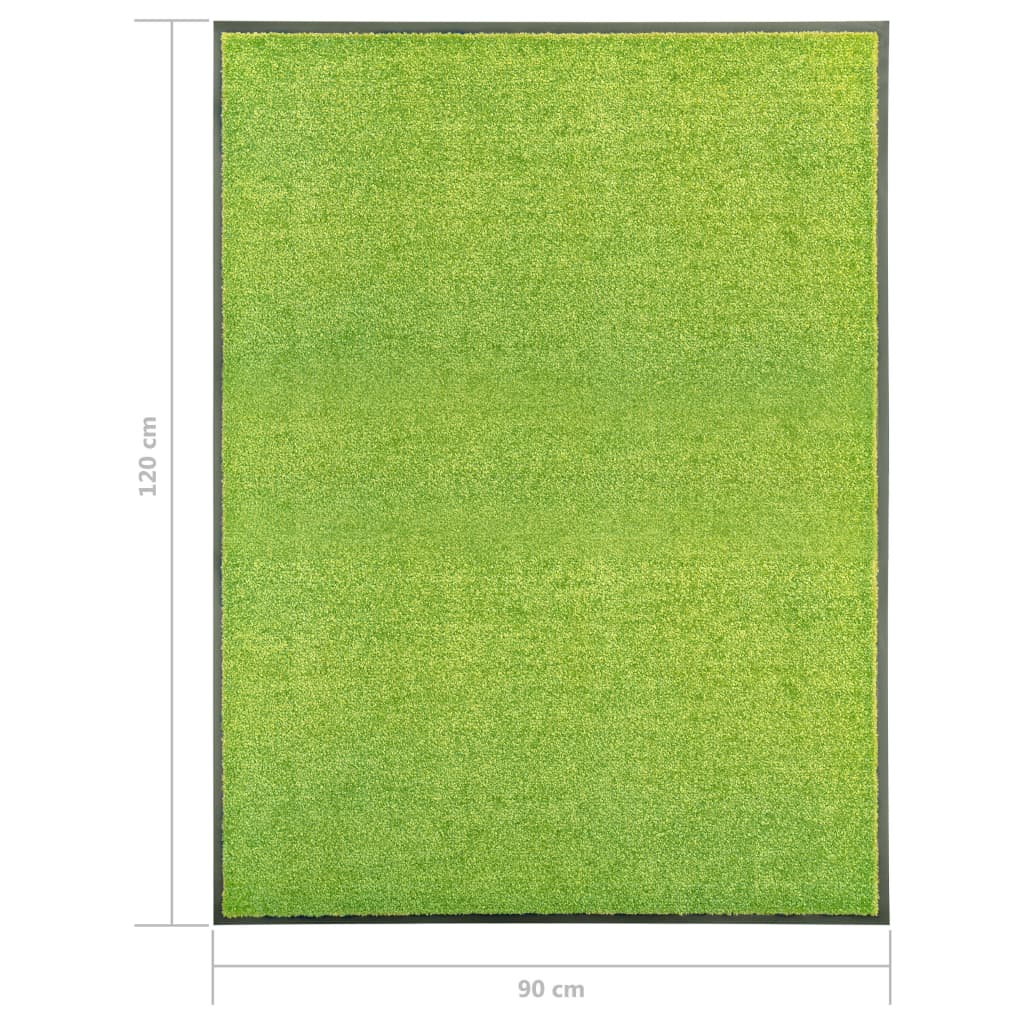 vidaXL Πατάκι Εισόδου Πλενόμενο Πράσινο 90 x 120 εκ.