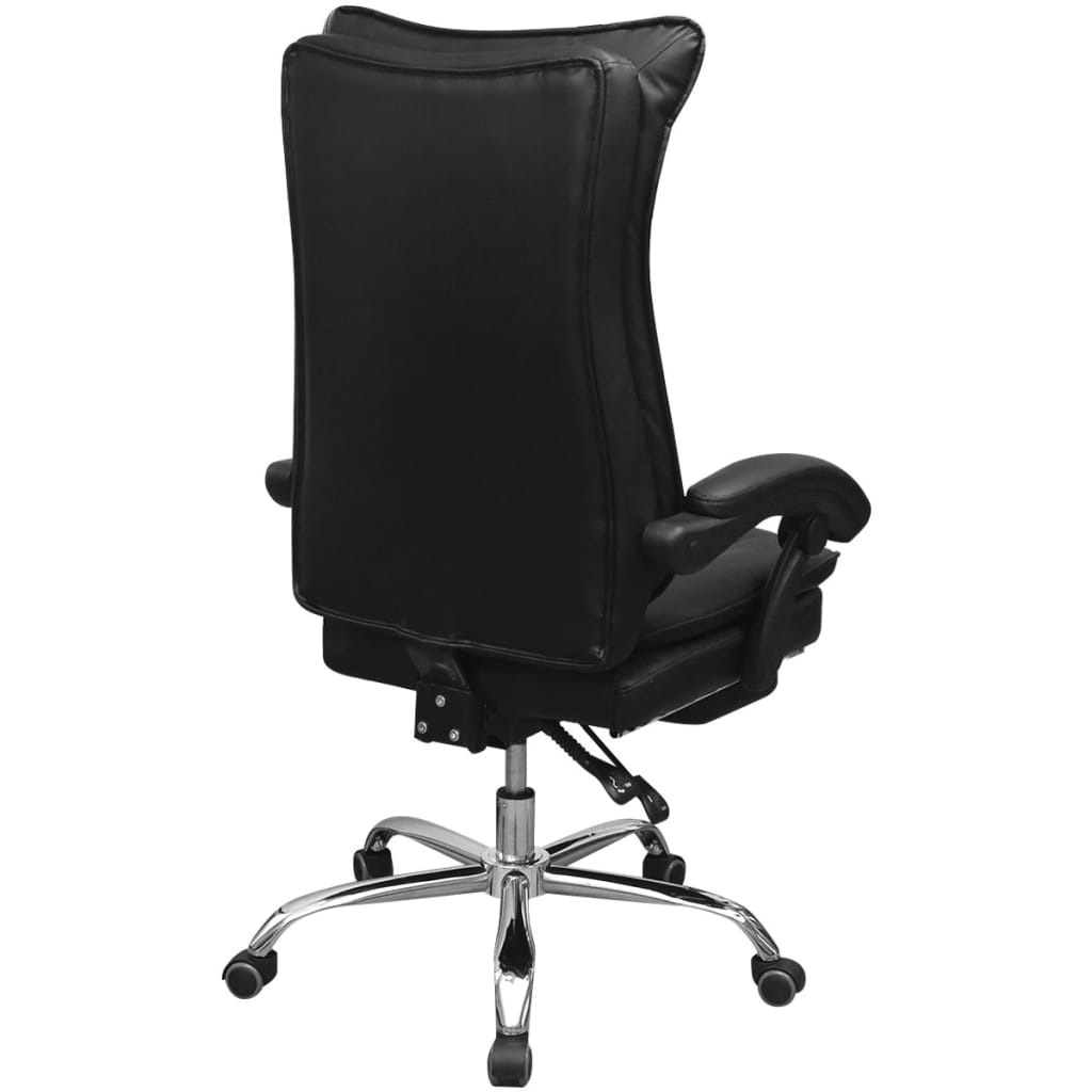 vidaXL Καρέκλα Γραφείου Ανακλινόμενη με Υποπόδιο Μαύρη