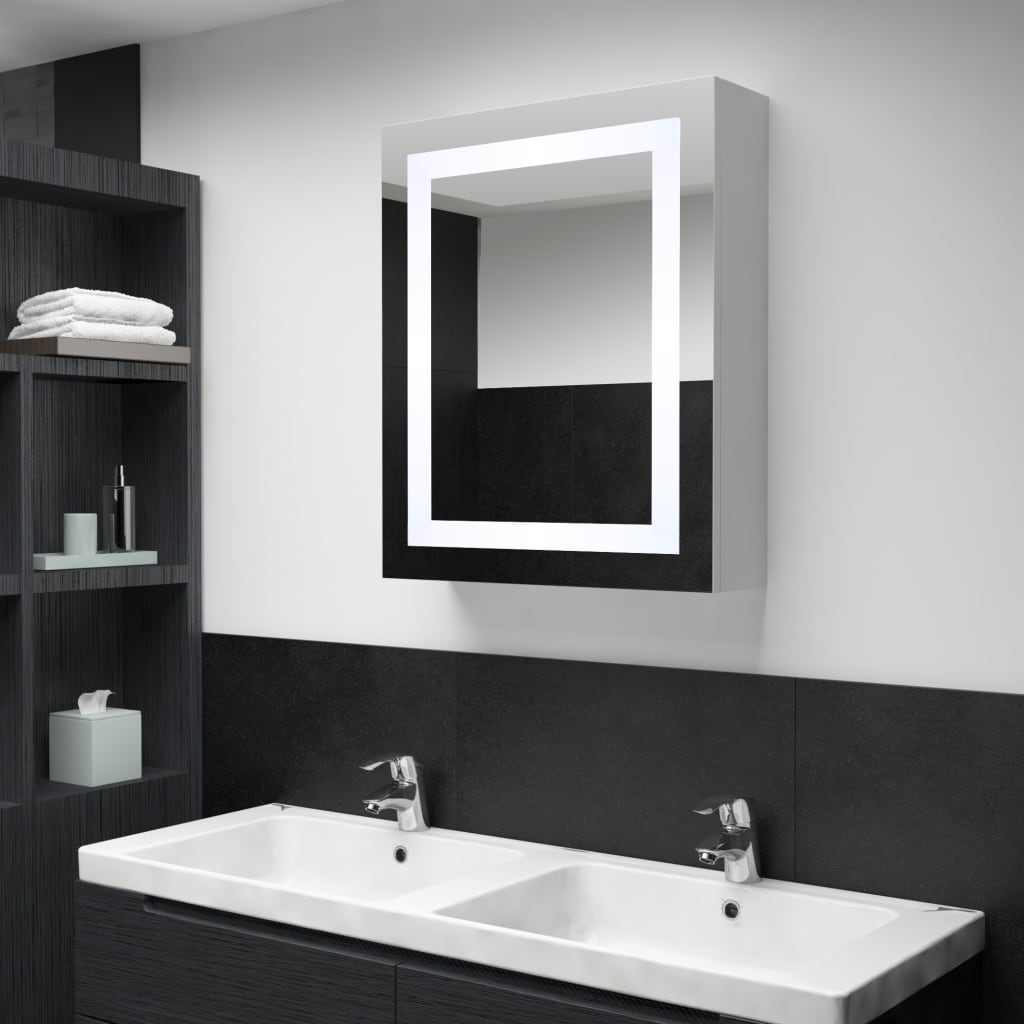 vidaXL Ντουλάπι Μπάνιου με Καθρέφτη και Φωτισμό LED 50 x 13 x 70 εκ.