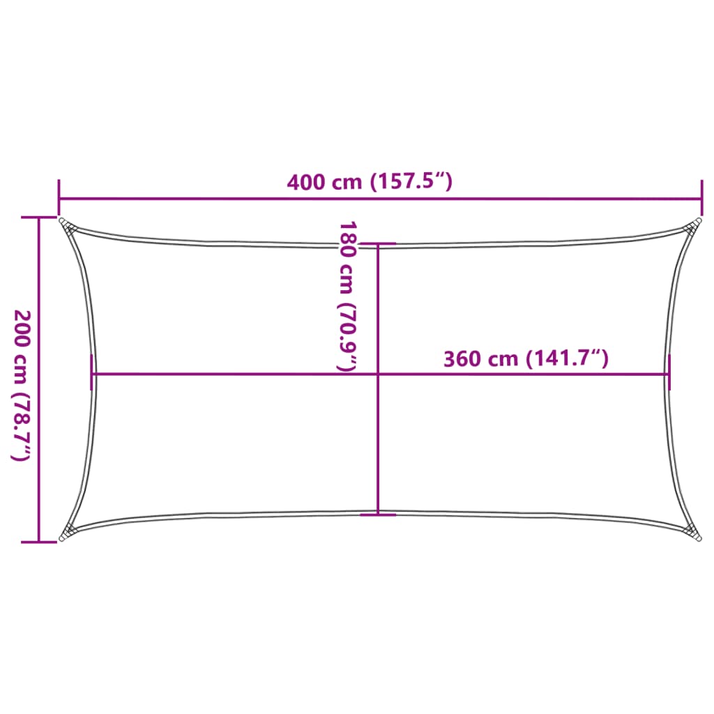 vidaXL Πανί Σκίασης Ορθογώνιο Άμμου 2x4 μ. HDPE 160 γρ./μ²