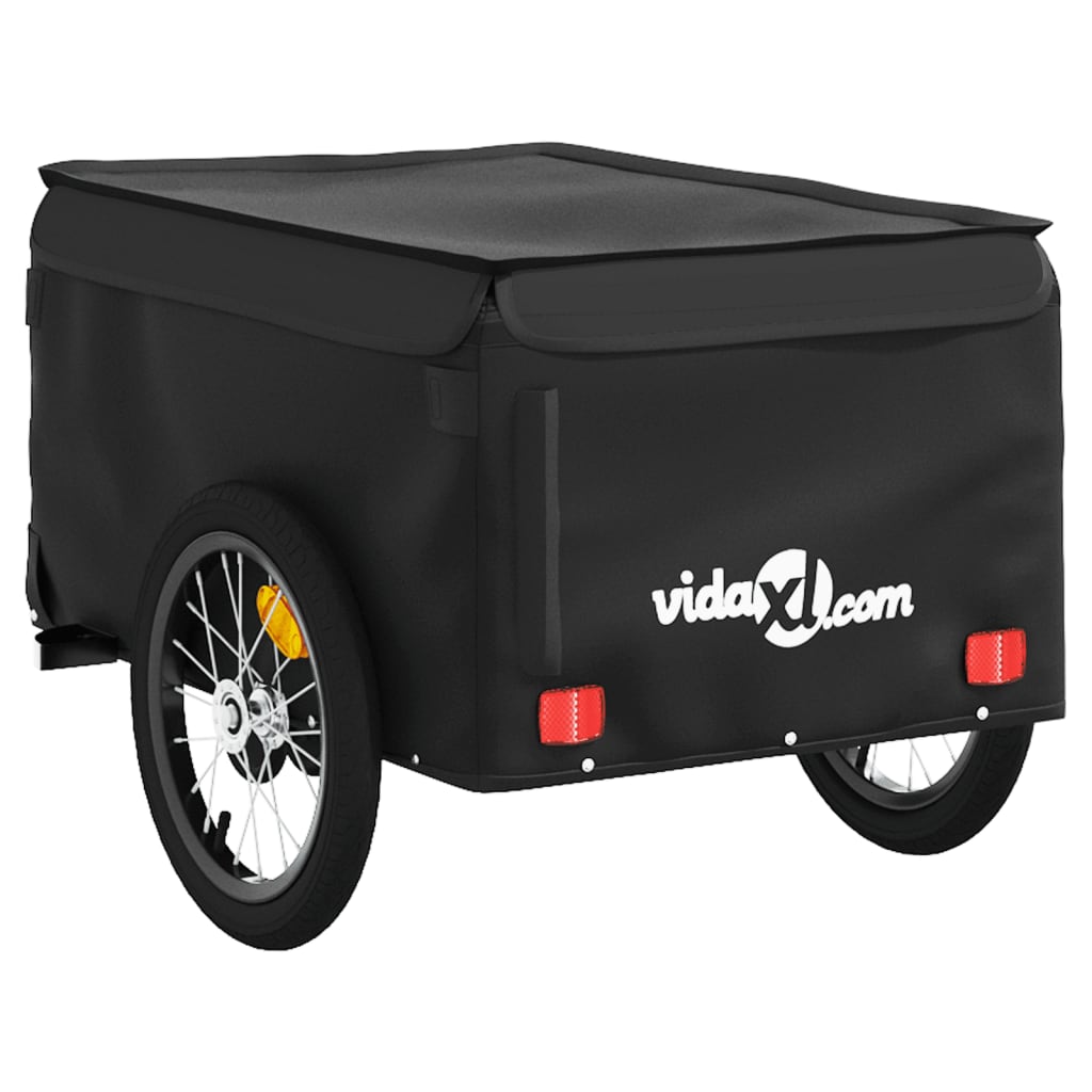 vidaXL Τρέιλερ Ποδηλάτου Μαύρο 45 Κιλά από Σίδερο
