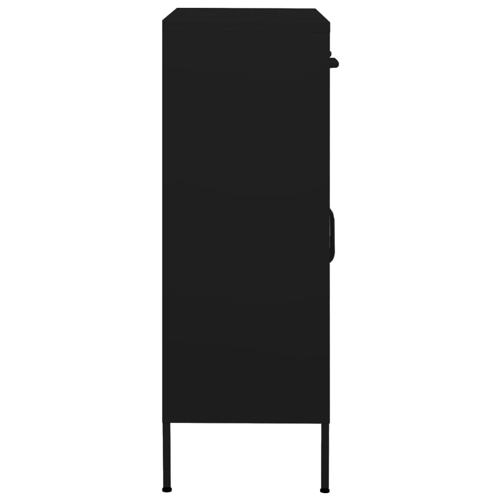 vidaXL Ντουλάπι Αποθήκευσης Μαύρο 80 x 35 x 101,5 εκ. από Ατσάλι