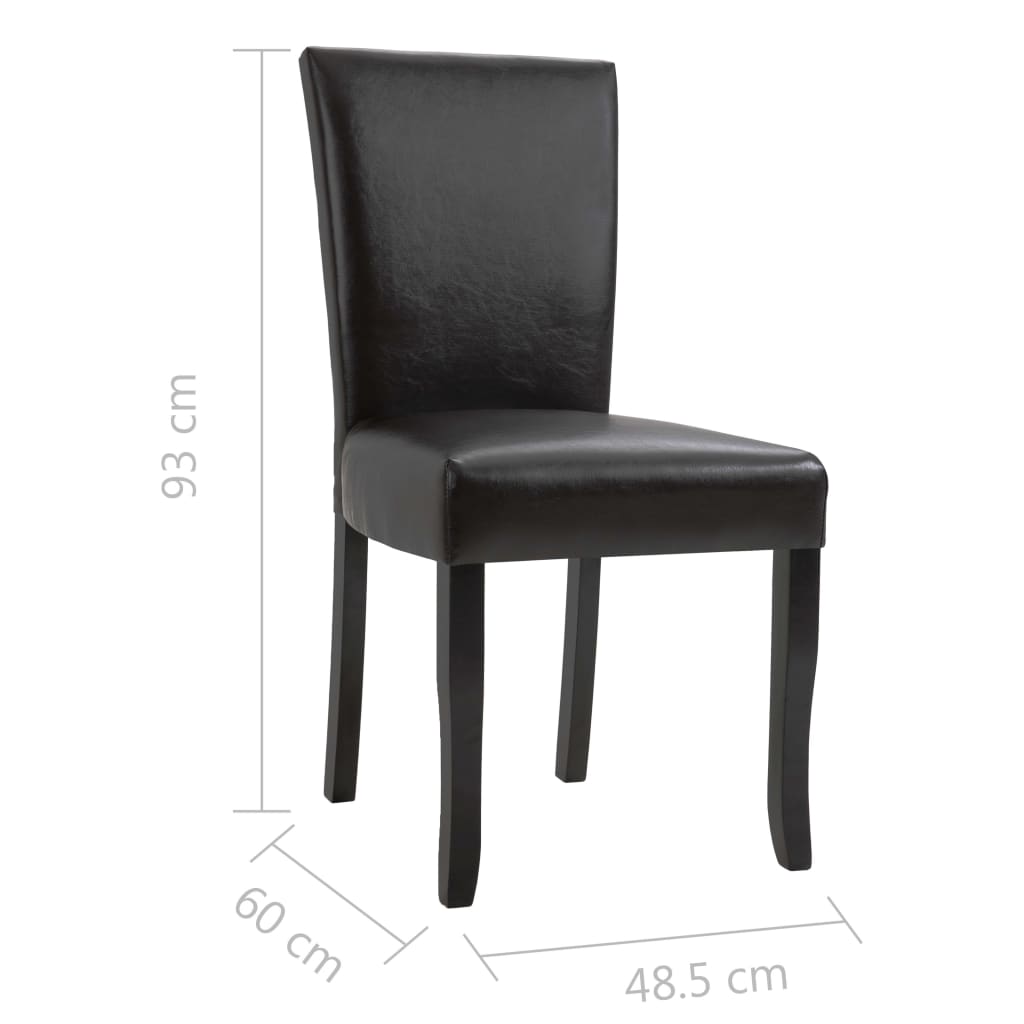 vidaXL Καρέκλες Τραπεζαρίας 2 τεμ. Σκούρο Καφέ από Συνθετικό Δέρμα