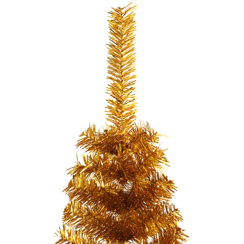 vidaXL Χριστουγεννιάτικο Δέντρο Τεχνητό Μισό με Βάση Χρυσό 180 εκ. PET