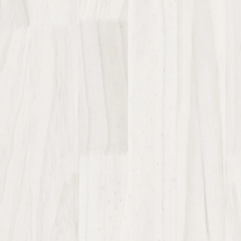 vidaXL Ζαρντινιέρα Λευκή 200 x 50 x 50 εκ. από Μασίφ Ξύλο Πεύκου