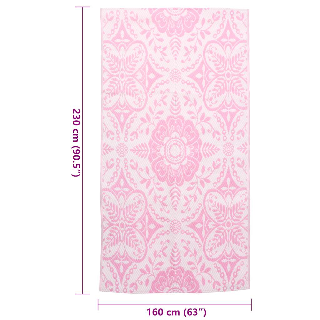 vidaXL Χαλί εξωτερικού χώρου ARAKIL ροζ 120x180 cm PP