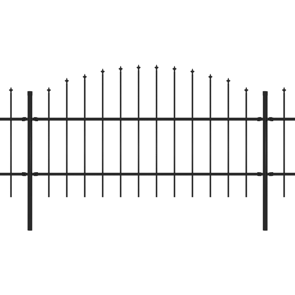 vidaXL Κάγκελα Περίφραξης με Λόγχες Μαύρα (0,75-1) x 3,4 μ. Ατσάλινα