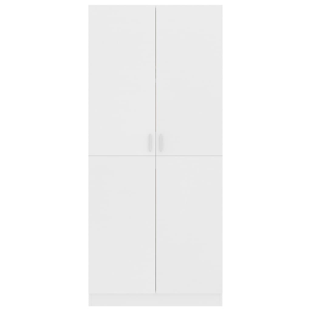 vidaXL Ντουλάπα Λευκή 80 x 52 x 180 εκ. από Μοριοσανίδα