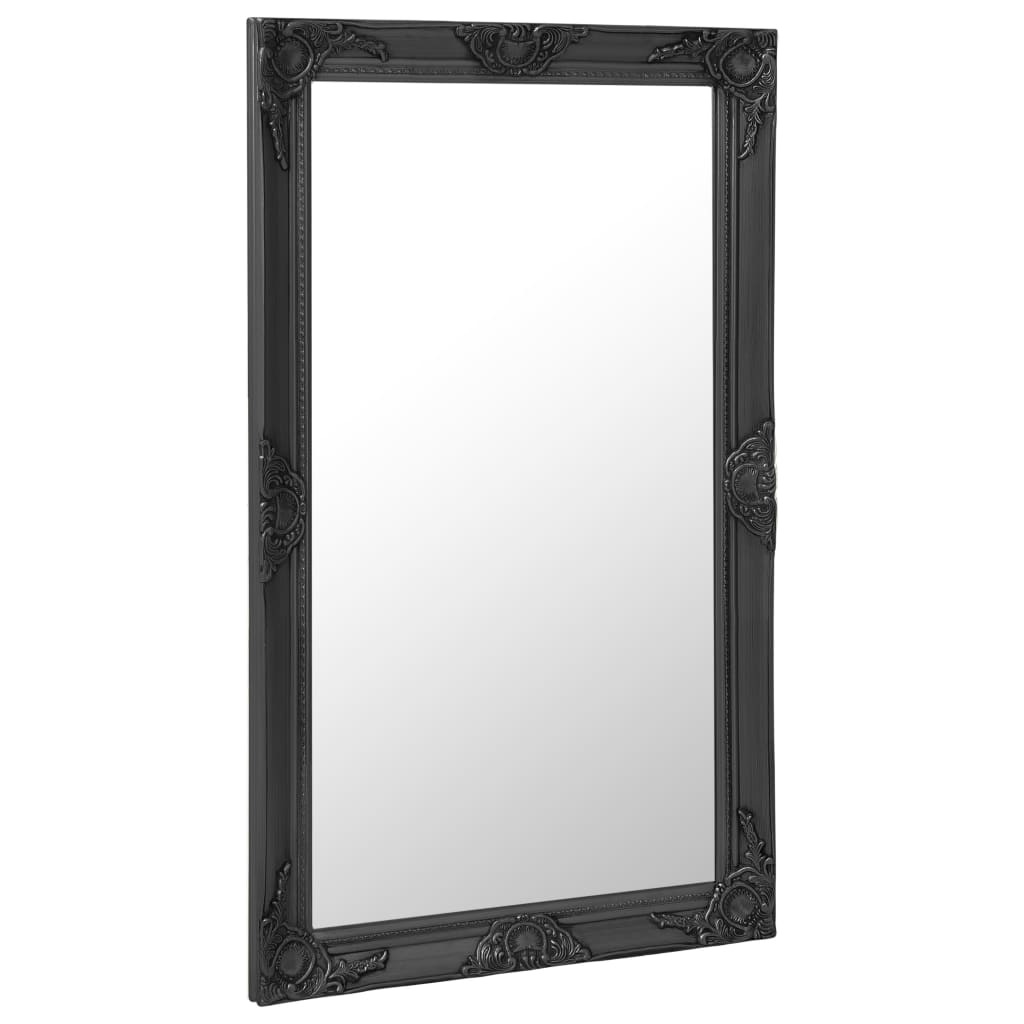 vidaXL Καθρέφτης Τοίχου με Μπαρόκ Στιλ Μαύρος 60 x 100 εκ.