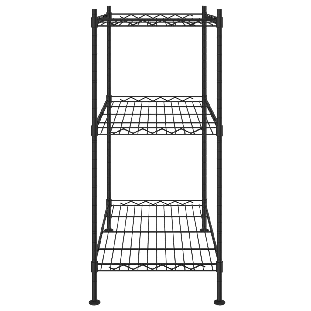 vidaXL Ραφιέρα Αποθήκευσης 3 Επιπέδων Μαύρη 60 x 35 x 76 εκ. 150 κιλά