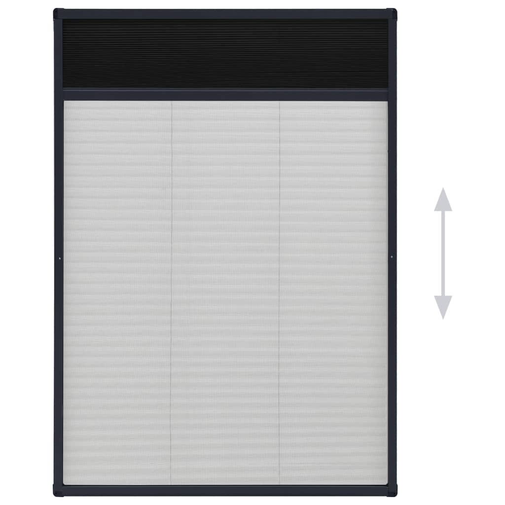 vidaXL Σήτα Παραθύρου Πλισέ Ανθρακί 80 x 120 εκ. από Αλουμίνιο
