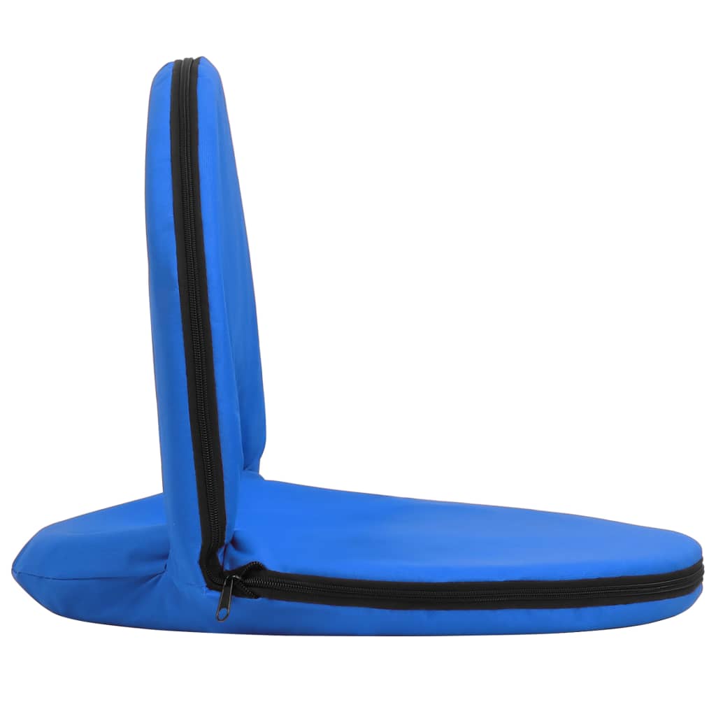 vidaXL Καρέκλες Δαπέδου Πτυσσόμενες 2 τεμ. Μπλε από Ατσάλι/Ύφασμα
