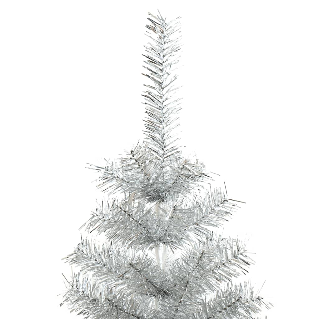 vidaXL Χριστουγεννιάτικο Δέντρο Τεχνητό με Βάση Ασημί 210 εκ. PET