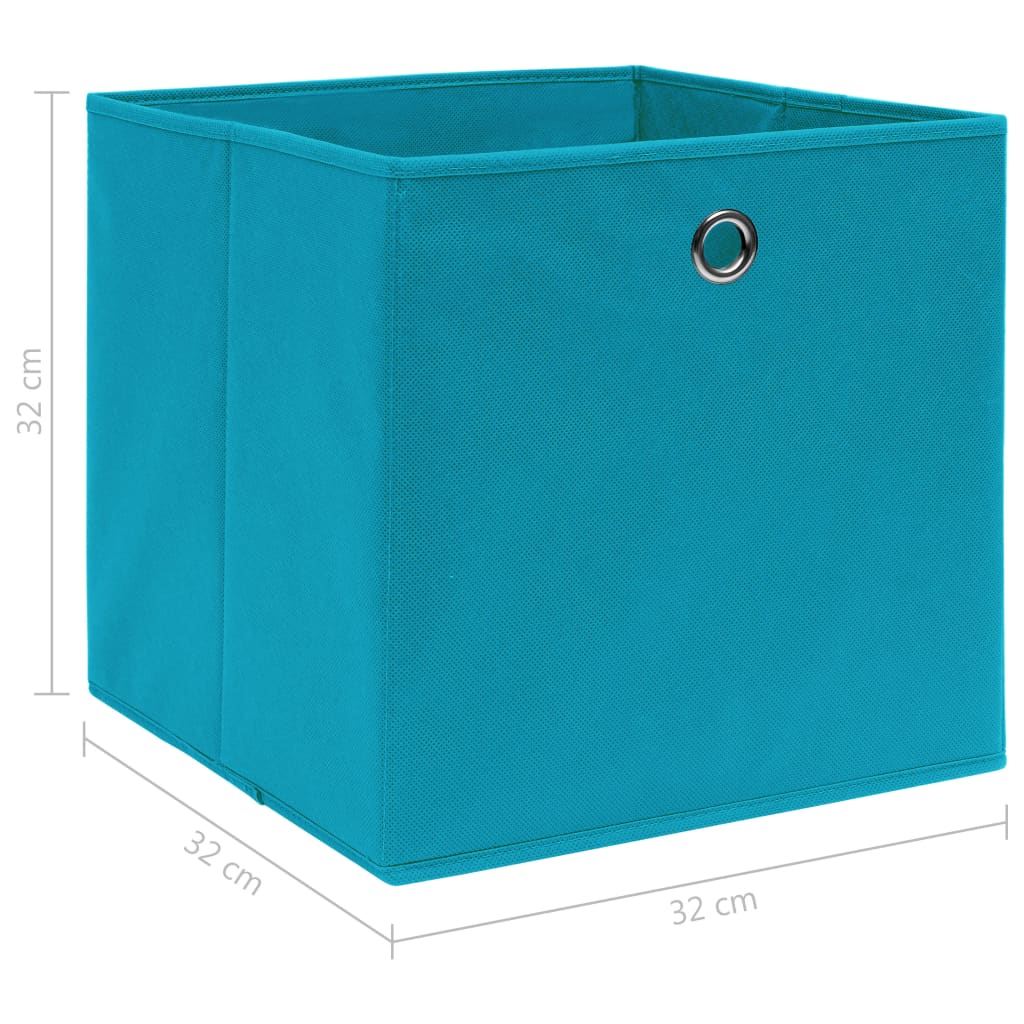 vidaXL Κουτιά Αποθήκευσης 10 τεμ. Γαλάζια 32 x 32 x 32 εκ. Υφασμάτινα