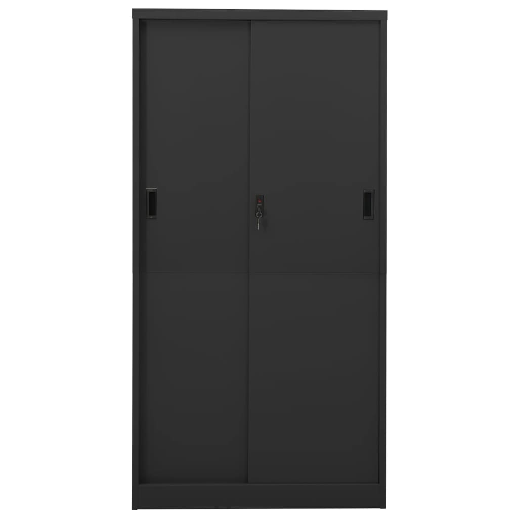 vidaXL Ντουλάπι Γραφείου Συρόμενη Πόρτα Ανθρακί 90x40x180 εκ. Ατσάλινο