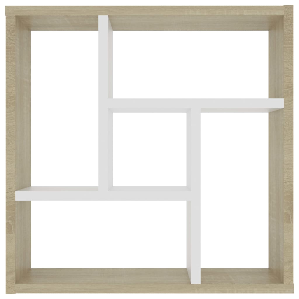 vidaXL Ραφιέρα Τοίχου Λευκό/Sonoma Δρυς 45,1x16x45,1 εκ. Μοριοσανίδα