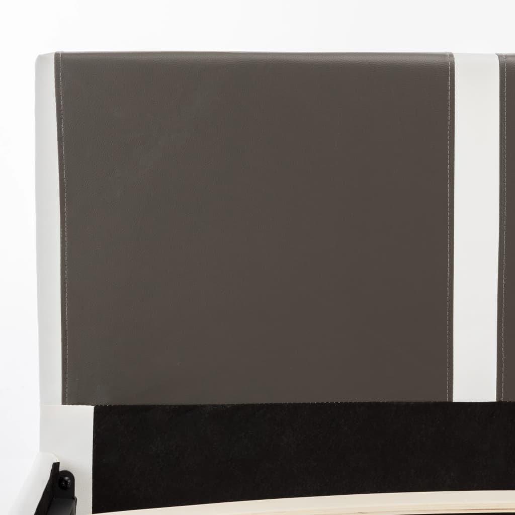 vidaXL Πλαίσιο Κρεβατιού Γκρι/Λευκό 180 x 200 εκ. από Συνθετικό Δέρμα