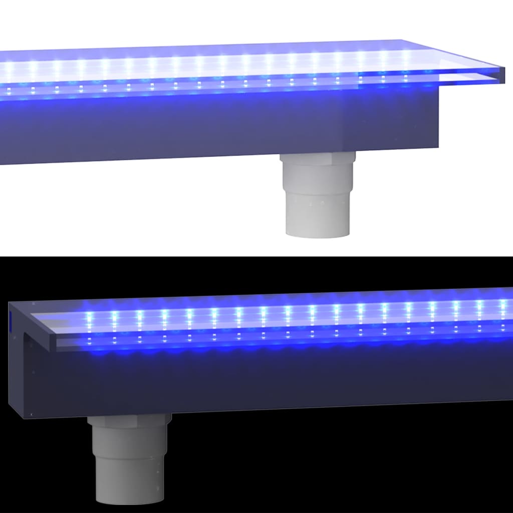 vidaXL Σιντριβάνι Καταρράκτης Πισίνας με RGB LED 60 εκ. Ακρυλικό