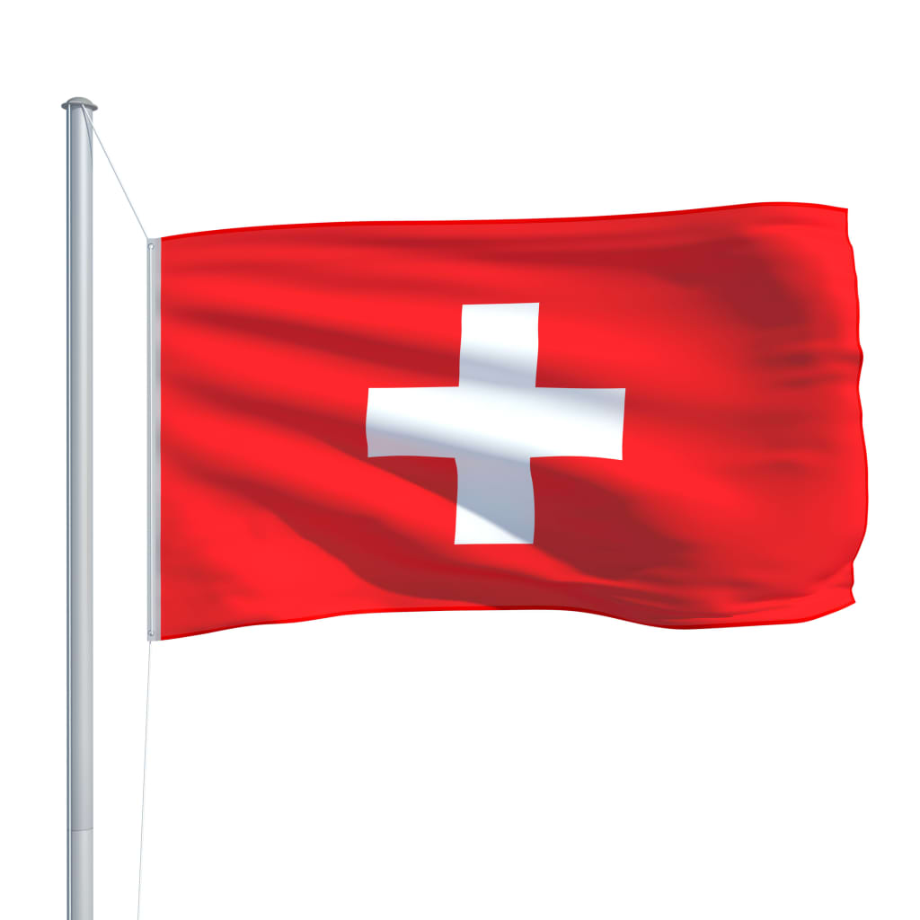 vidaXL Σημαία Ελβετίας 6,2 μ. με Ιστό Αλουμινίου