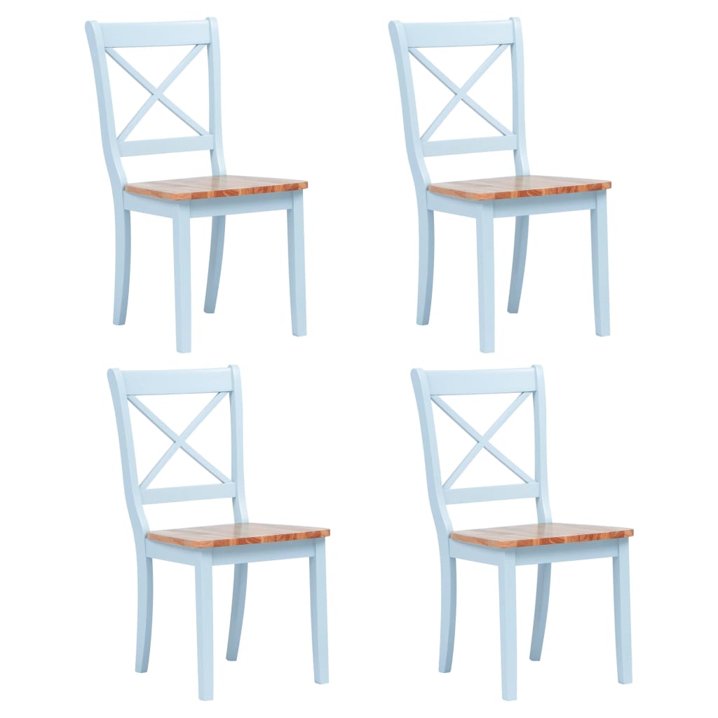 vidaXL Καρέκλες Τραπεζαρίας 4 Τεμ. Γκρι/Αν. Ξύλο Μασίφ Ξύλο Καουτσούκ