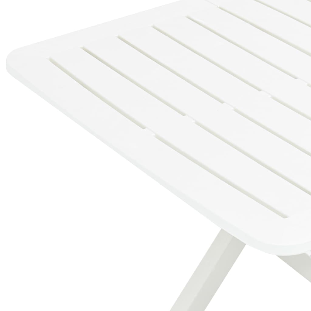 vidaXL Τραπέζι Κήπου Πτυσσόμενο Λευκό 79 x 72 x 70 εκ. Πλαστικό