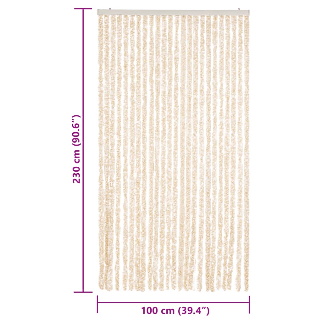 vidaXL Σήτα Εντόμων Μπεζ / Λευκό 100 x 230 εκ. από Σενίλ