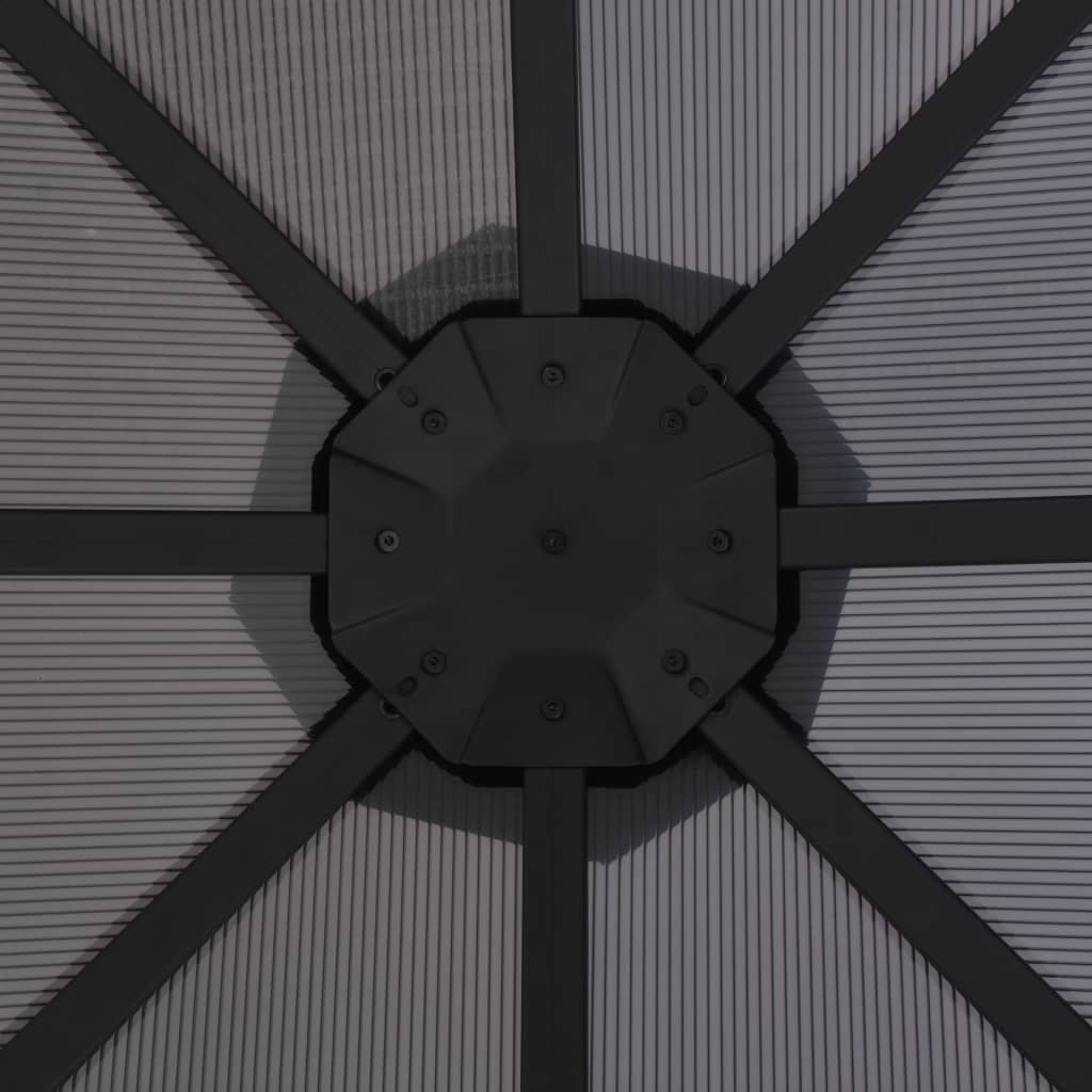 vidaXL Κιόσκι με Οροφή Μαύρο 3 x 3 μ. από Αλουμίνιο