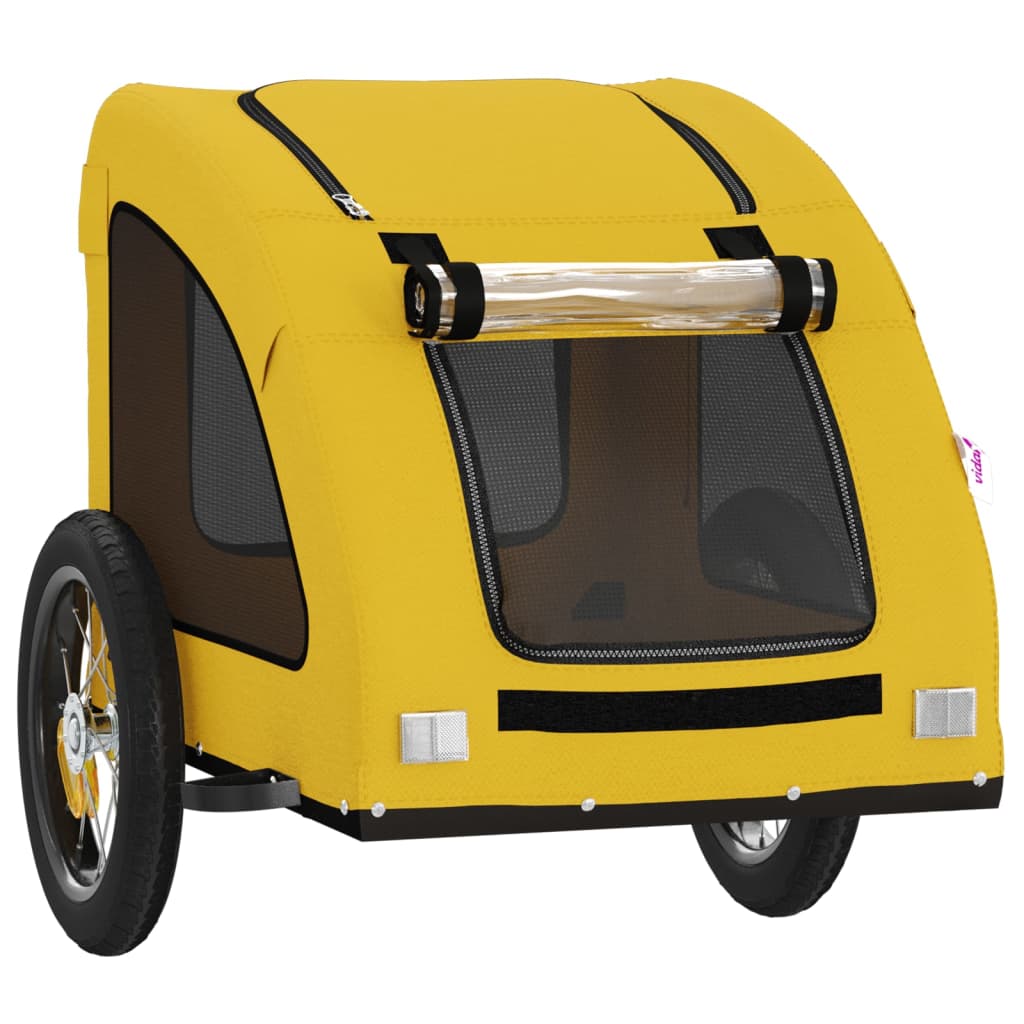 vidaXL Τρέιλερ Ποδηλάτου Κατοικίδιων Κίτρινο Ύφασμα Oxford/Σίδηρο