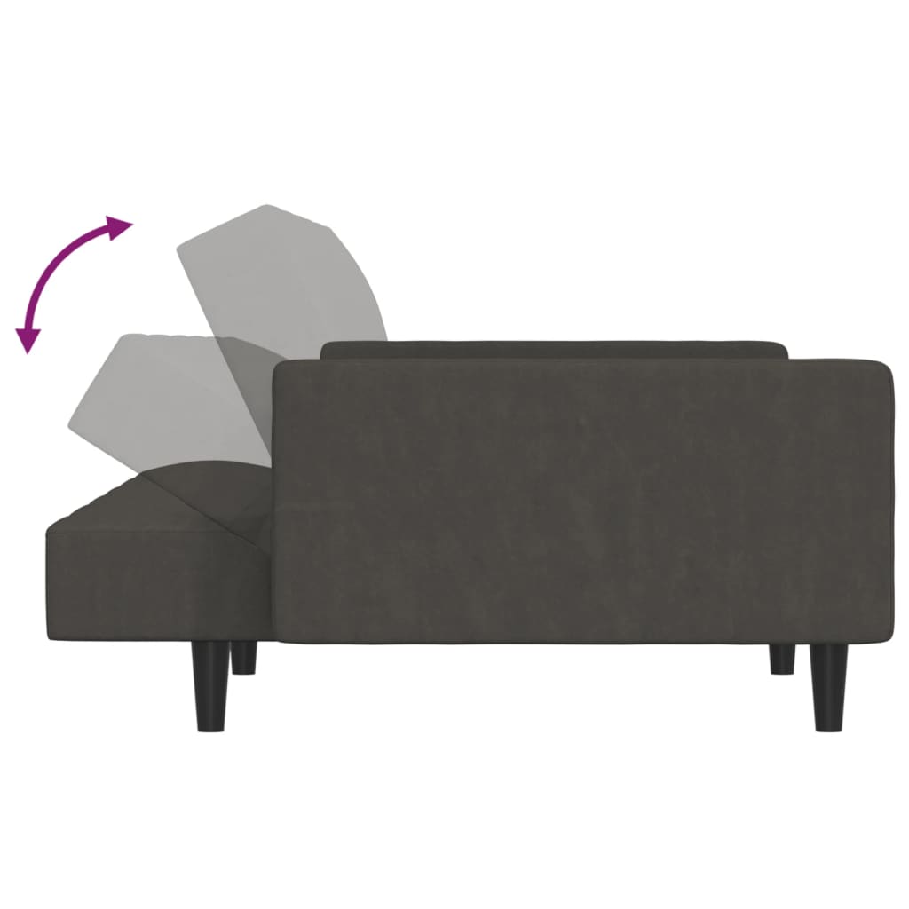 vidaXL Καναπές Κρεβάτι Διθέσιος Σκούρο Γκρι από Μικροΐνες