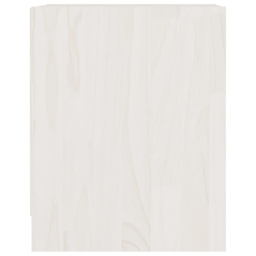 vidaXL Κομοδίνο Λευκό 35,5 x 33,5 x 41,5 εκ. από Μασίφ Ξύλο Πεύκου