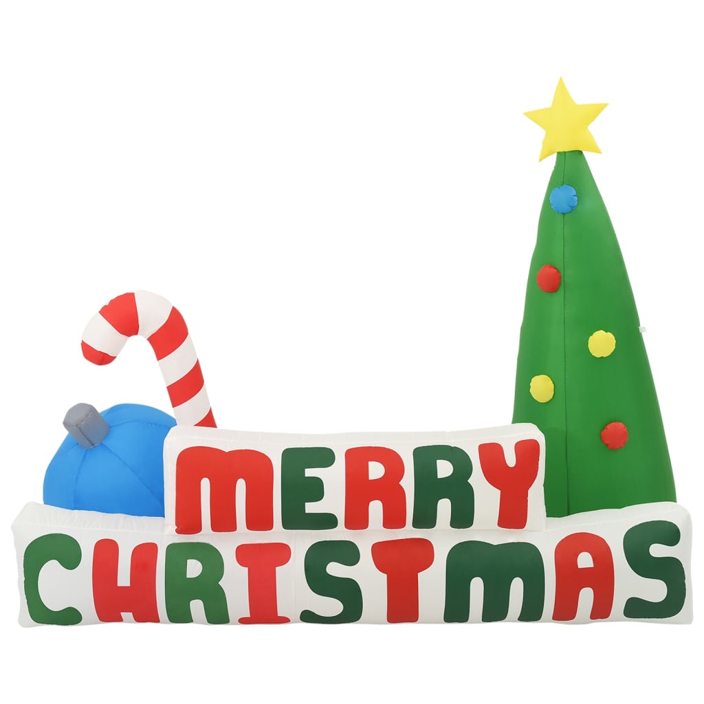 vidaXL Φουσκωτό Δέντρο/Διακοσμητικό «Merry Christmas» LED 240x188 εκ.