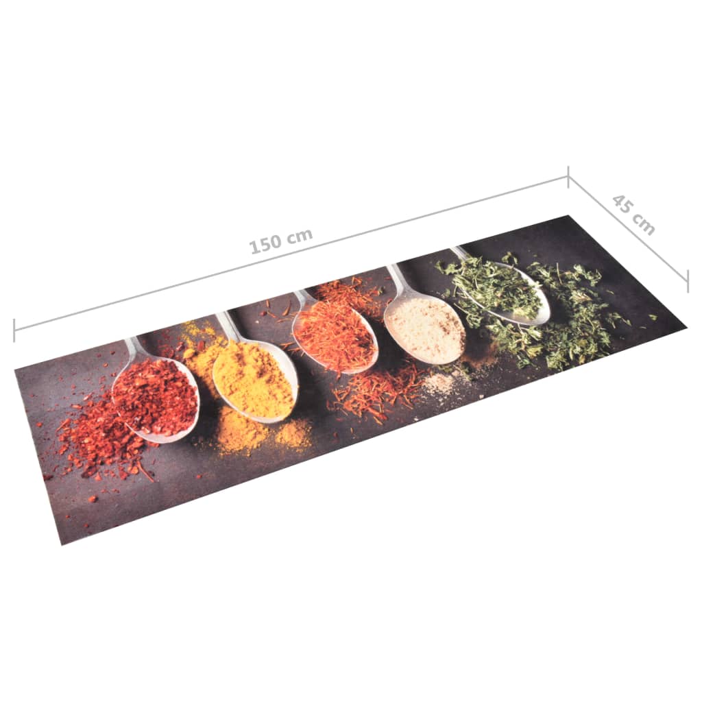 vidaXL Πατάκι Κουζίνας Σχέδιο Κουτάλια Πλενόμενο 45 x 150 εκ.