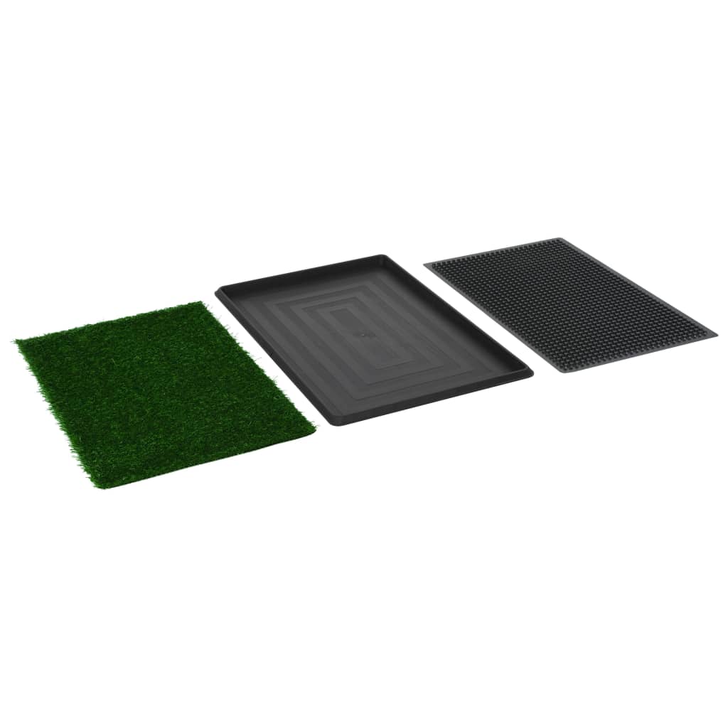 vidaXL Τουαλέτα για Κατοικίδιο Πράσινη 74x51x3 εκ. με Δίσκο/Συνθ. Χλόη