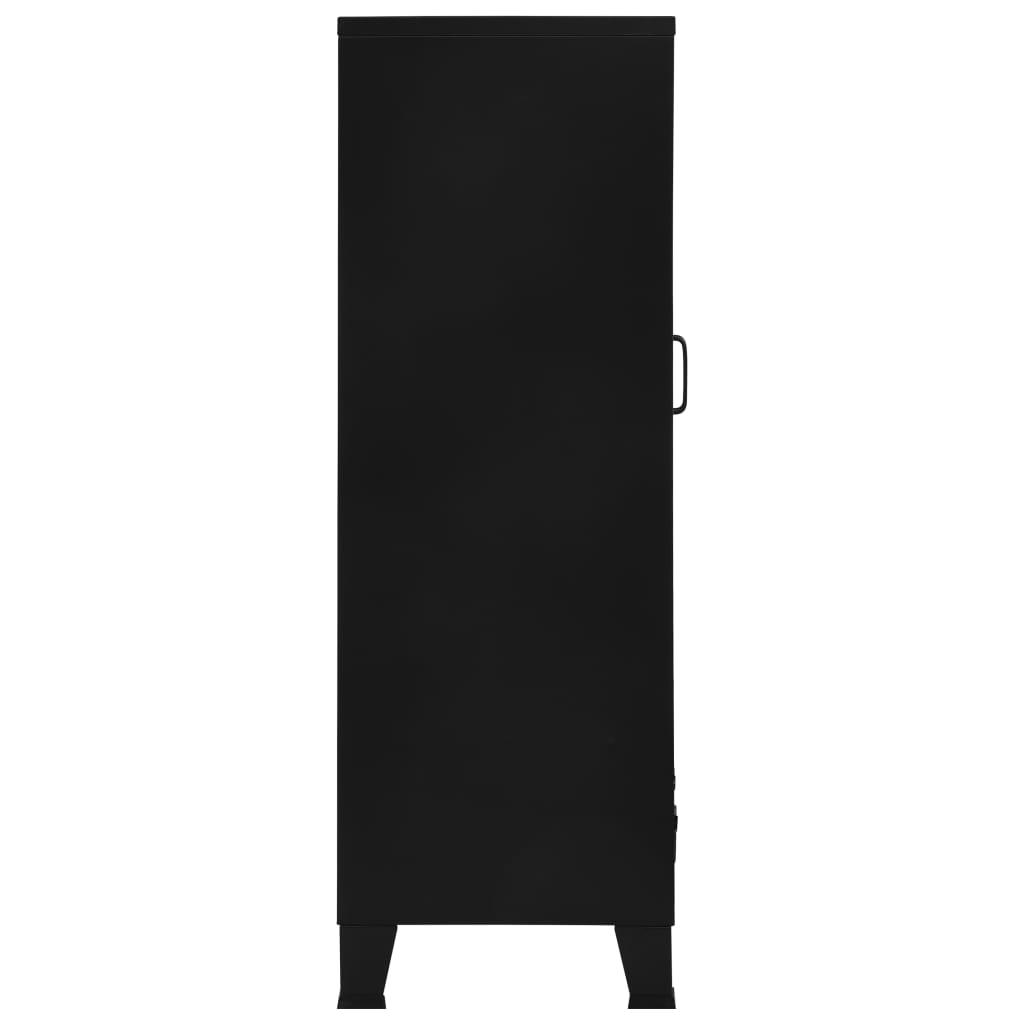 vidaXL Ντουλάπι Γραφείου Πόρτες με Πλέγμα Μαύρο 75x40x120 εκ. Ατσάλινο