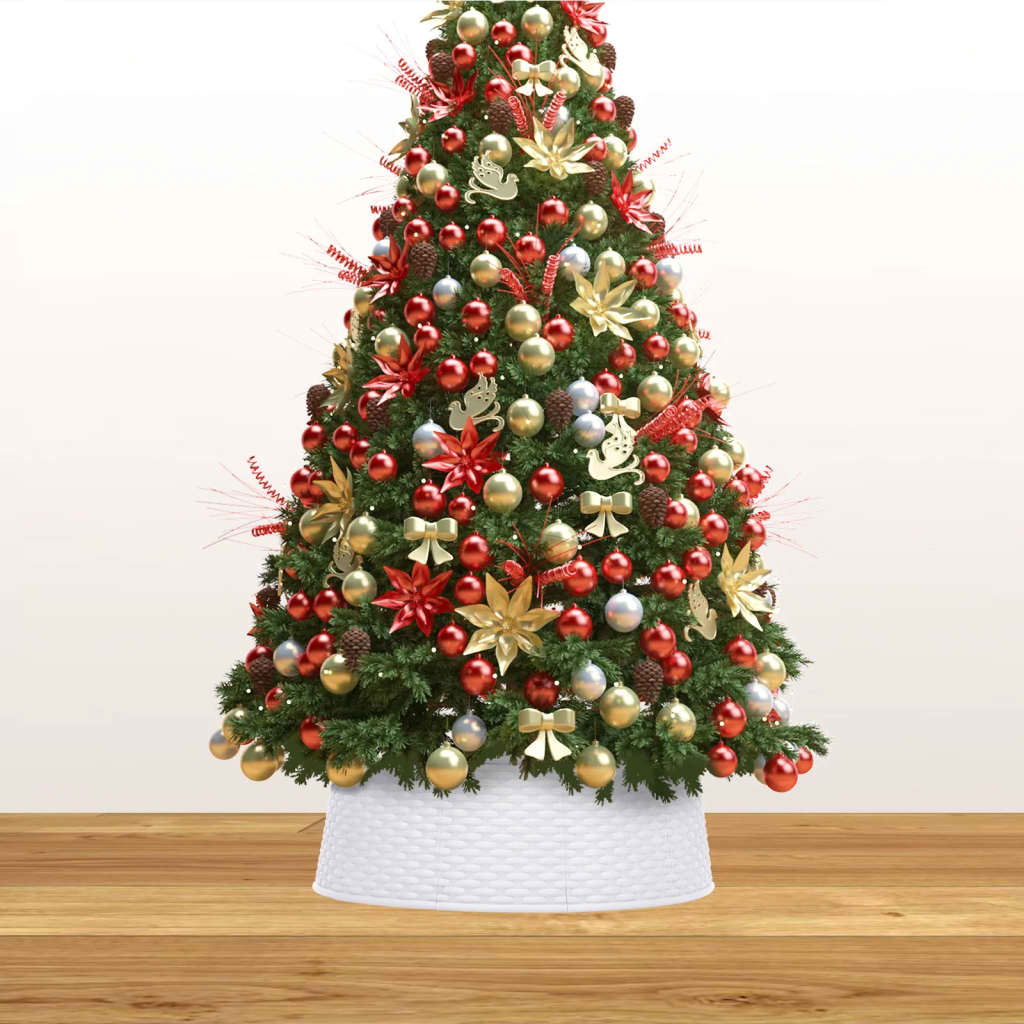 vidaXL Ποδιά Χριστουγεννιάτικου Δέντρου Κόκκινη Ø65 x 19,5 εκ.