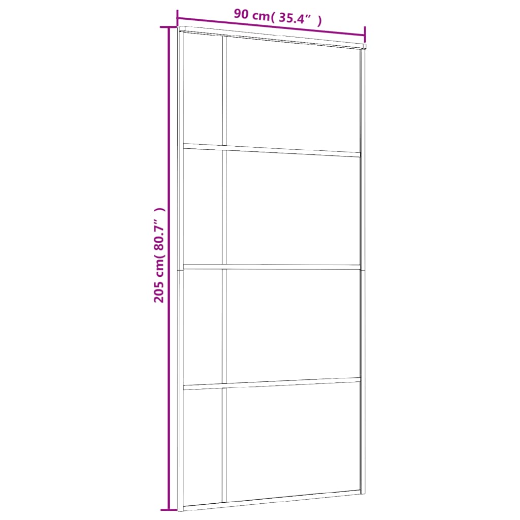 vidaXL Συρόμενη Πόρτα Λευκή 90 x 205 εκ. από Γυαλί ESG / Αλουμίνιο