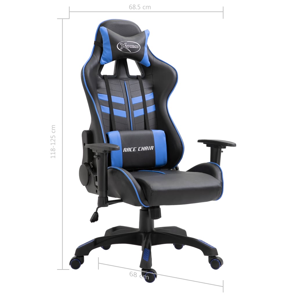 vidaXL Καρέκλα Gaming Μπλε από Συνθετικό Δέρμα