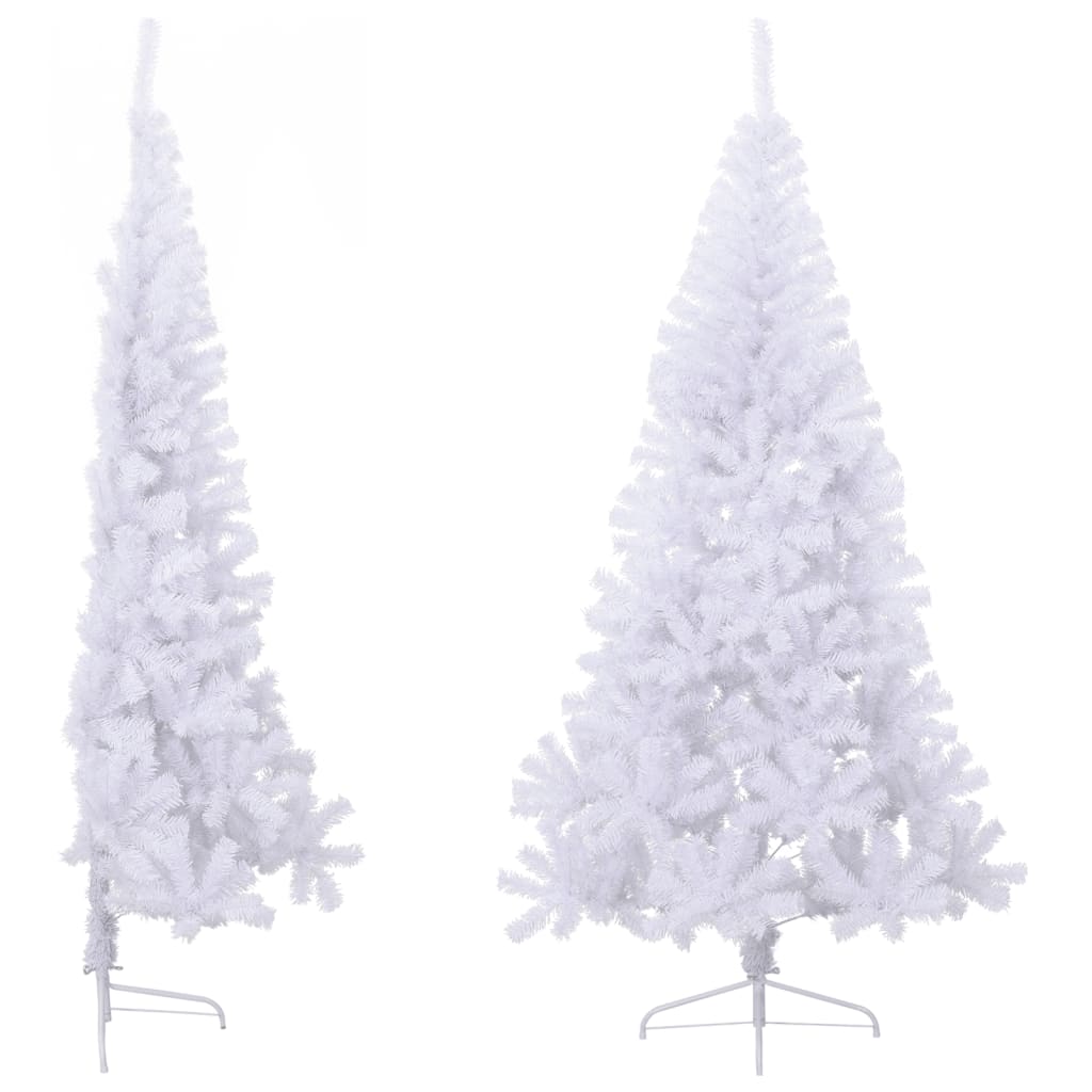 vidaXL Χριστουγεννιάτικο Δέντρο Τεχνητό Μισό Με Βάση Άσπρο 240 εκ. PVC