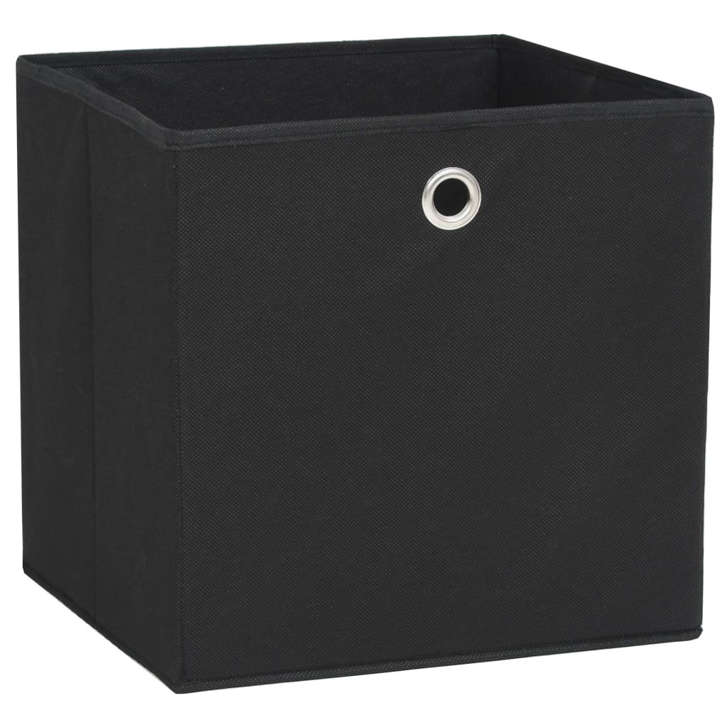 vidaXL Κουτιά Αποθήκευσης 10 τεμ. Μαύρα 28x28x28 εκ. Ύφασμα Non-woven