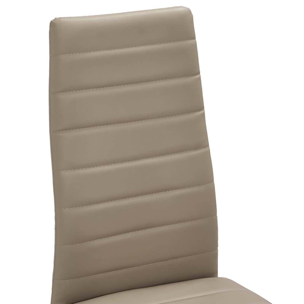 vidaXL Καρέκλες Τραπεζαρίας 4 τεμ. Χρώμα Καπουτσίνο Συνθετικό Δέρμα
