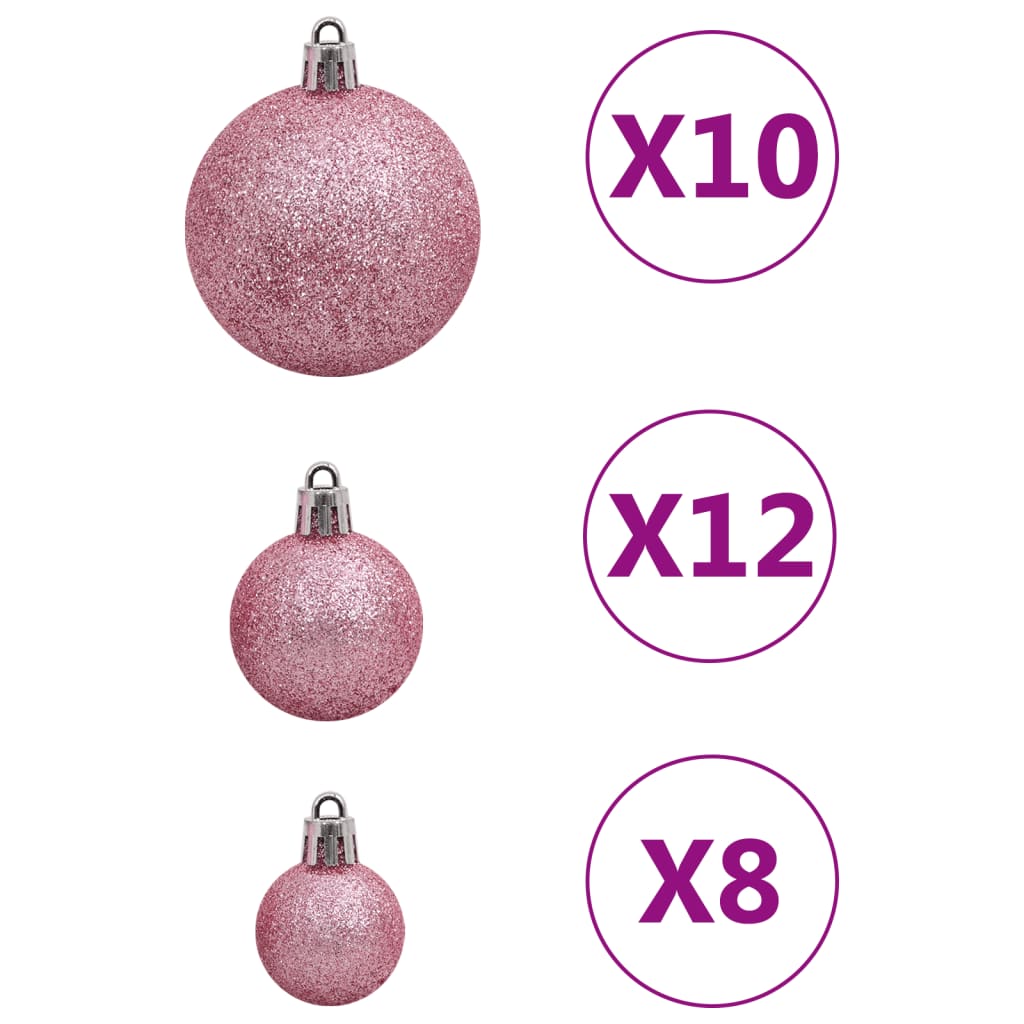 vidaXL Σετ Μπάλες Χριστουγεννιάτικες 111 τεμ. Ροζ από Πολυστυρένιο