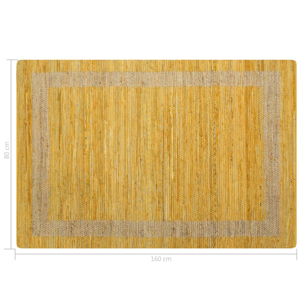 vidaXL Χαλί Χειροποίητο Κίτρινο 80 x 160 εκ. από Γιούτα