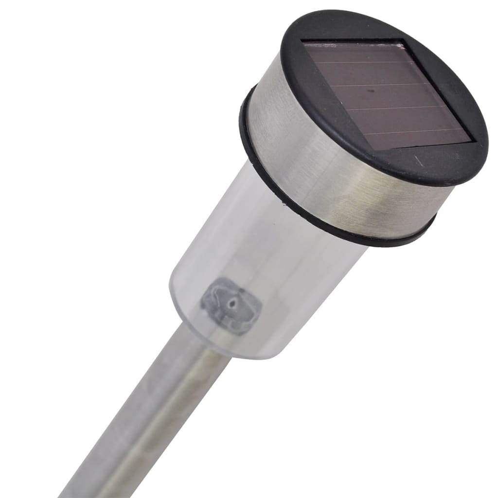 Ηλιακό Φωτιστικό LED από Ανοξείδωτο Ατσάλι Στύλος Σετ των 12