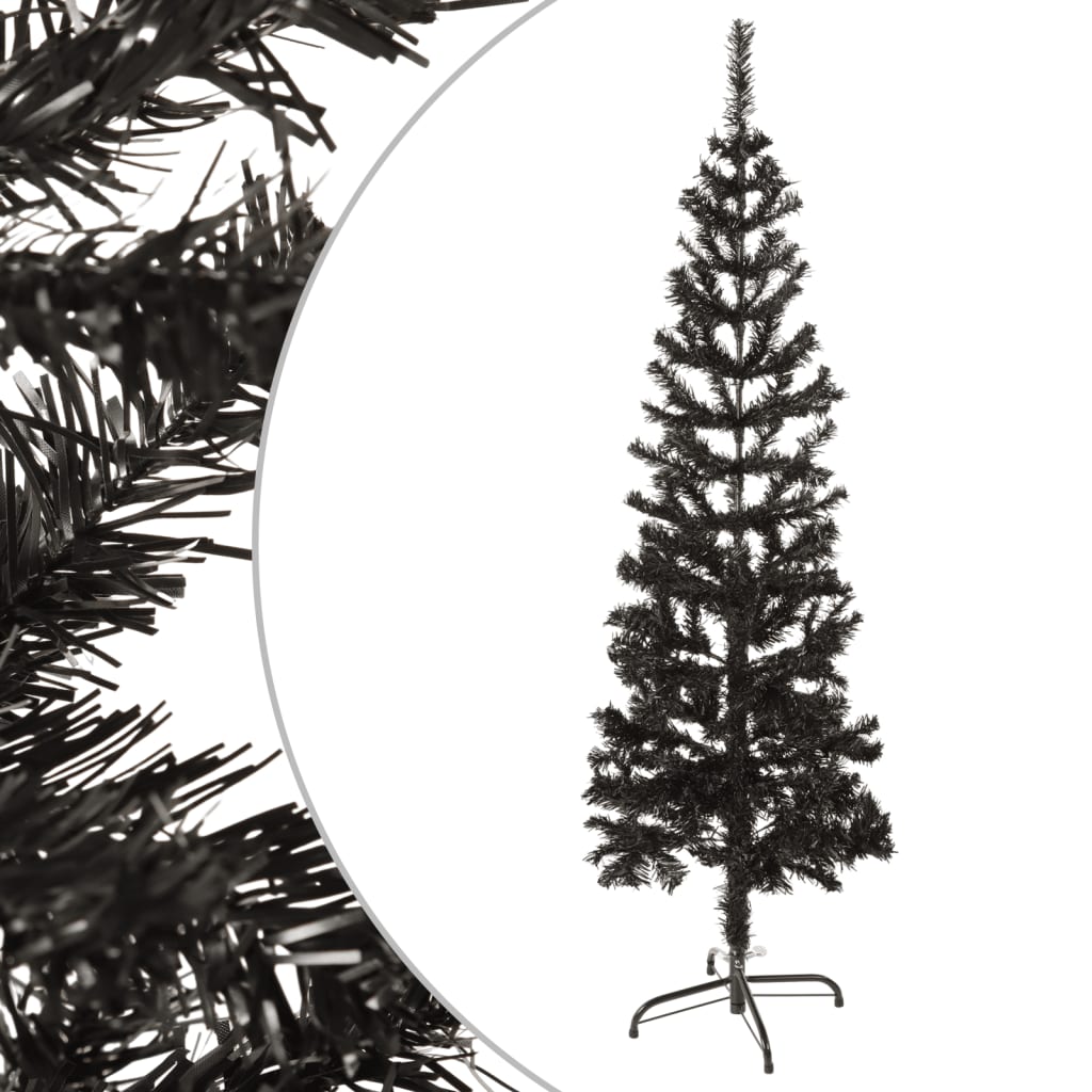 vidaXL Χριστουγεννιάτικο Δέντρο Slim Μαύρο 120 εκ.